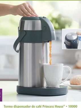 Princess House Stainless Steel Coffee Dispenser in Dark Gray